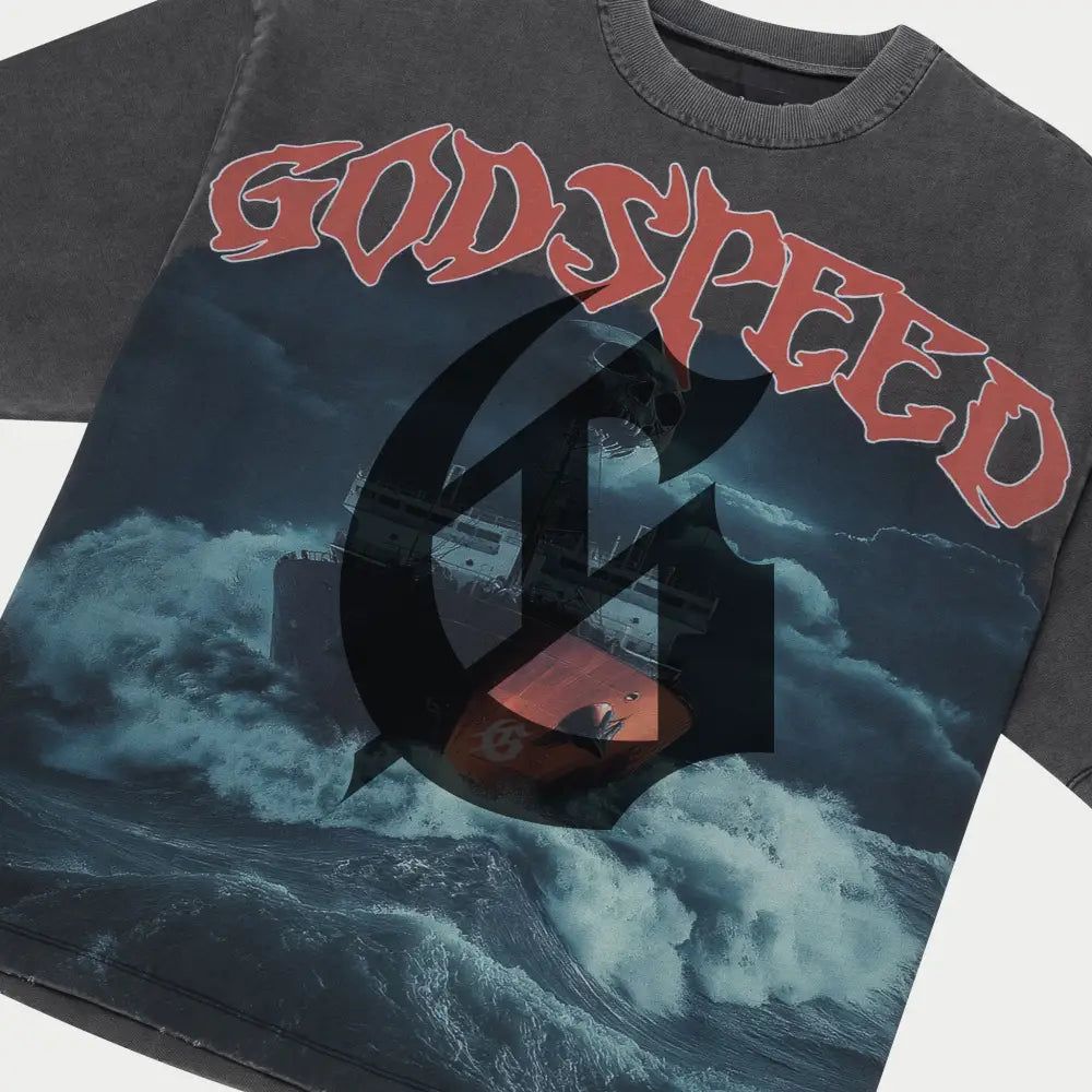 Godspeed „Sea Sick“ Grey Wash T-Shirt