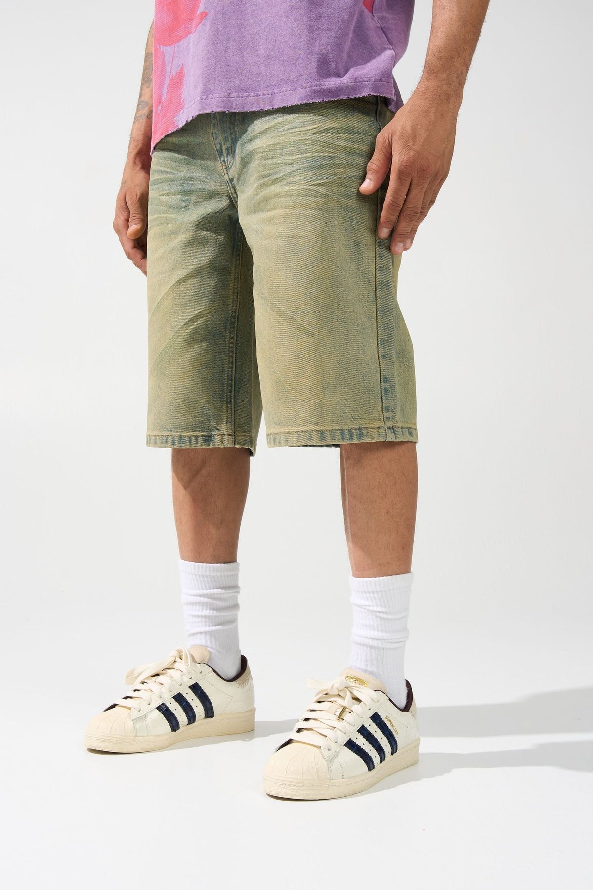 Serenede “Citrine” Yellow Denim Shorts