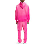 Purple Brand Embossed Logo Pink Jogging Set