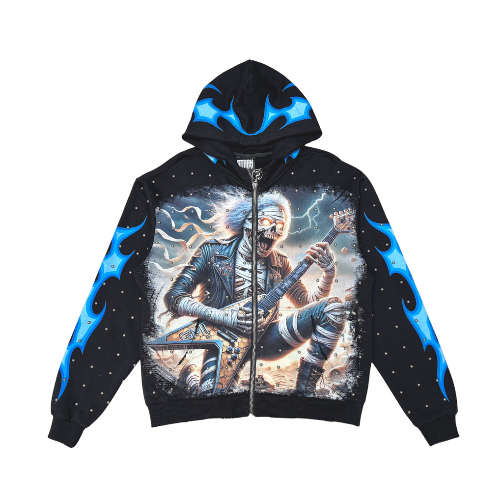 Stray “Rockstar Mummy” Black Full Zip Hoodie