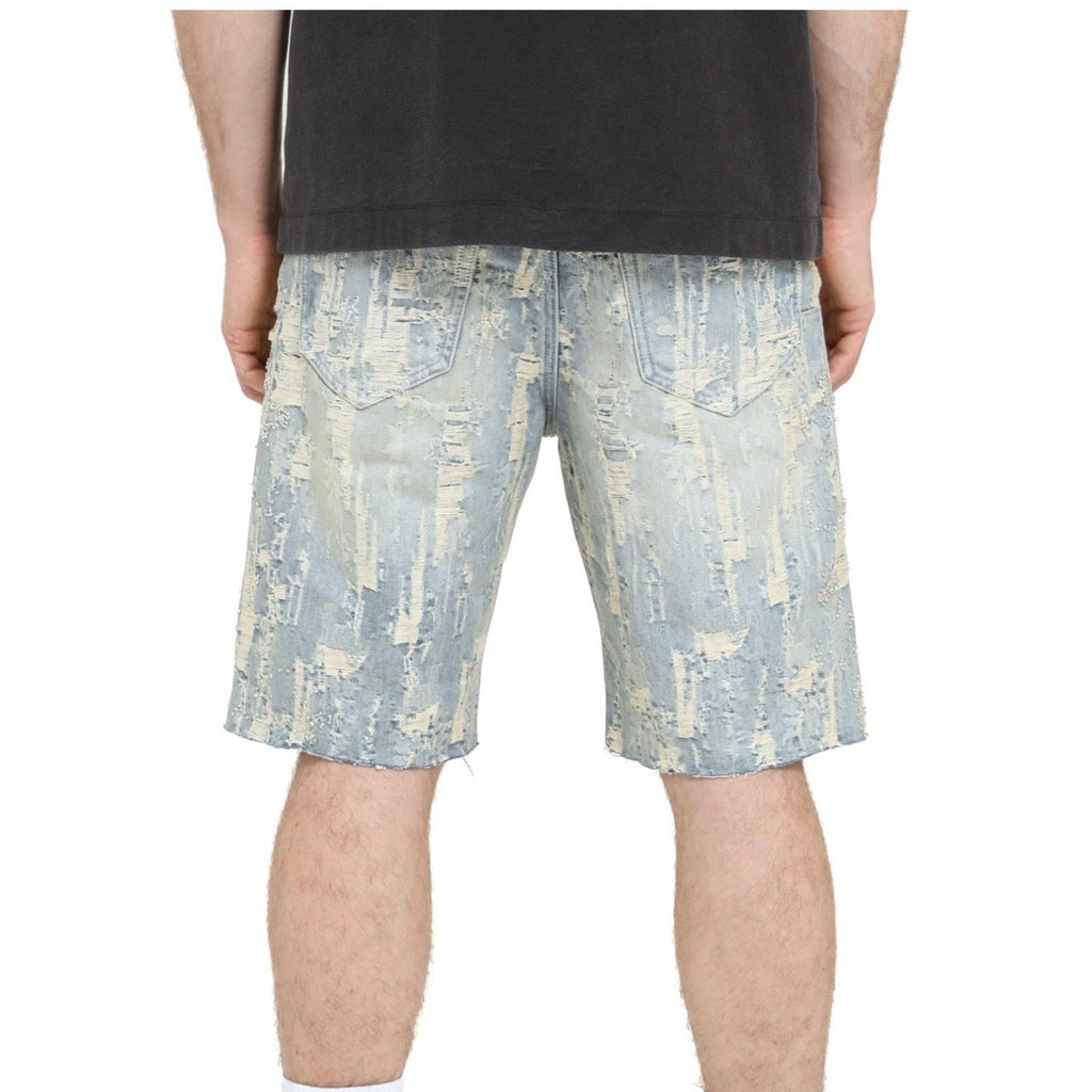Purple Brand Bead Splatter Destroy Shorts