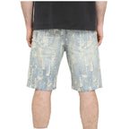 Purple Brand Bead Splatter Destroy Shorts