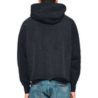 Purple Brand Black Fleece Cut Off Hoodie