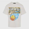Homme Femme Heat Check T-Shirt in Creme und Gold