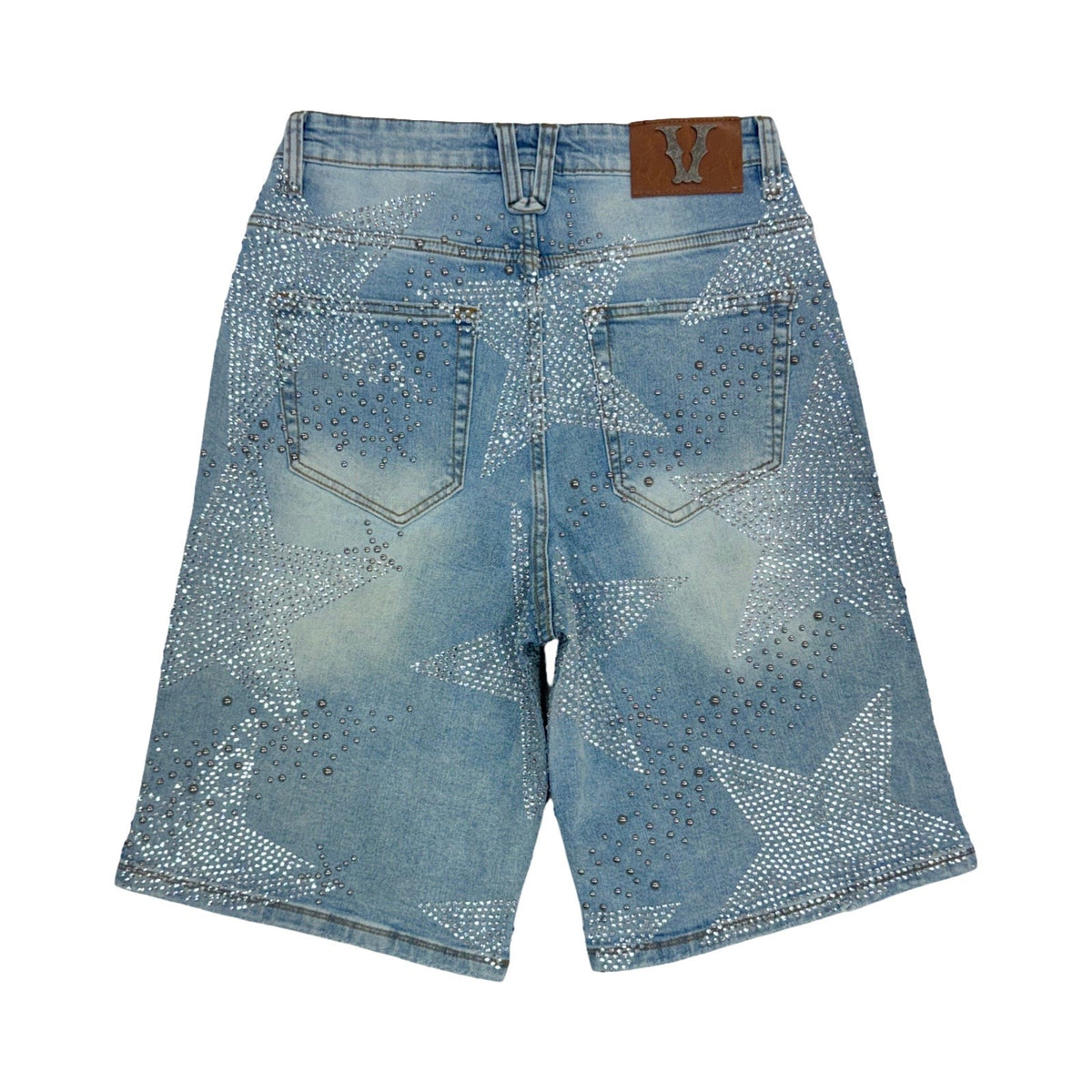 Vicious “Stars” Stones Indigo Blue Shorts