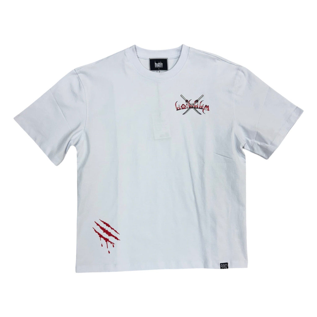 Denim City “Warriors” White/Red Stones Tee