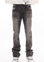 Vicious “Embellished Rhinestone” Flare Grey Jeans