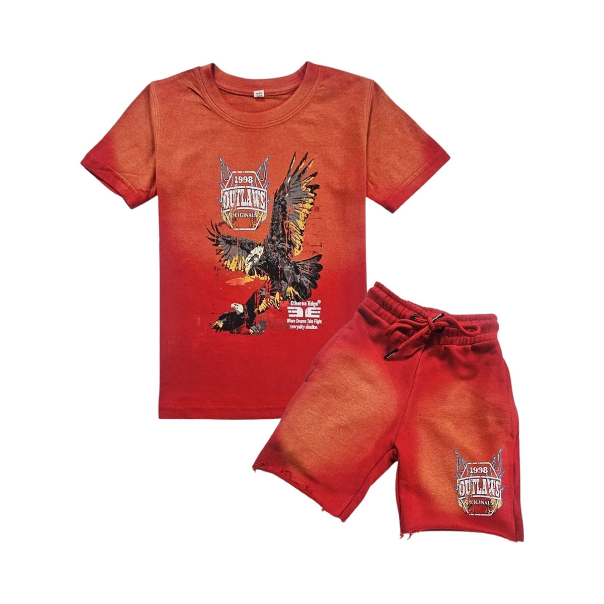 Kinder Outlaws Rotes Kurz-Set