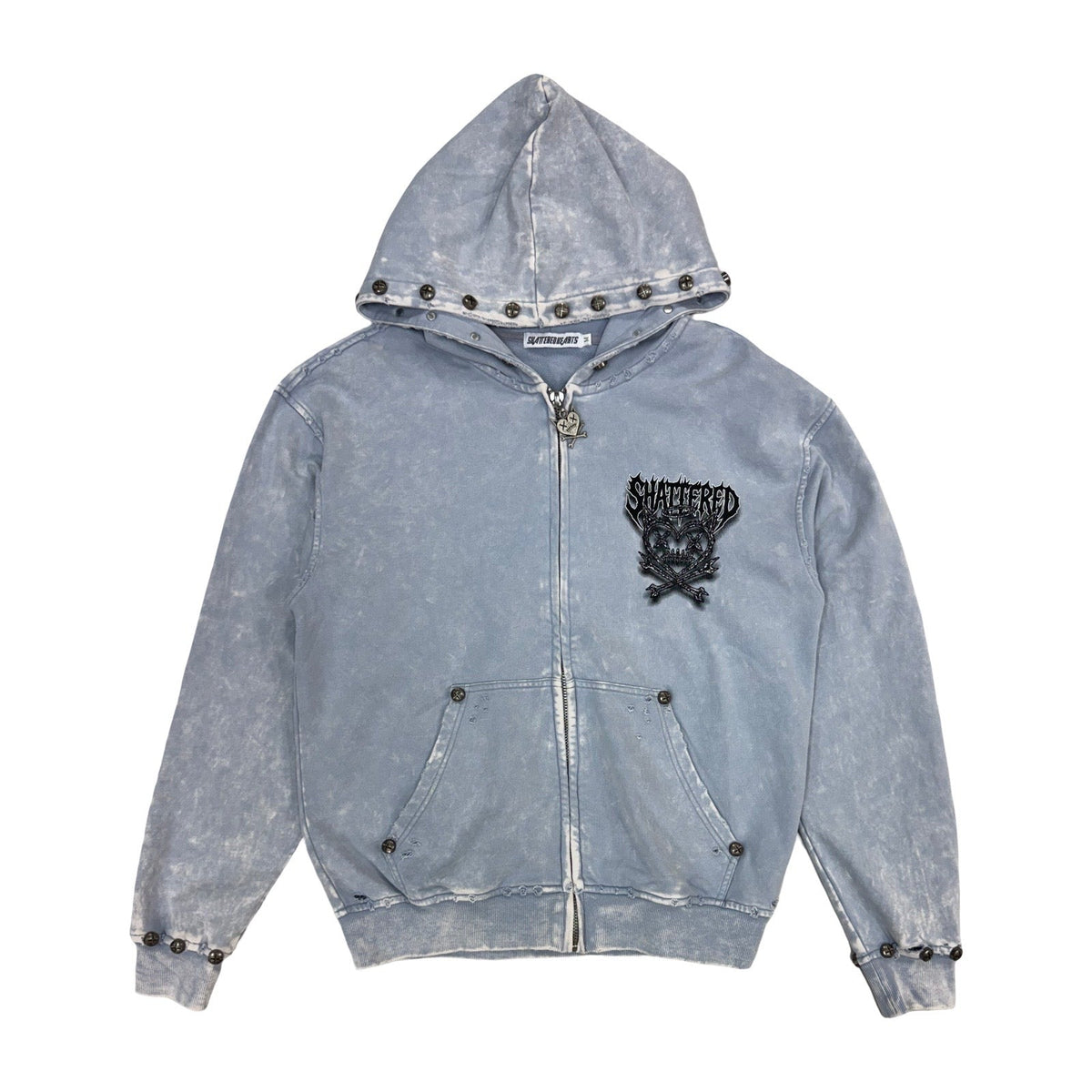 Shattered Hearts “Head” Gray Hoodie
