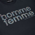 Homme Femme “Mardi Gras” Cropped Black Tee