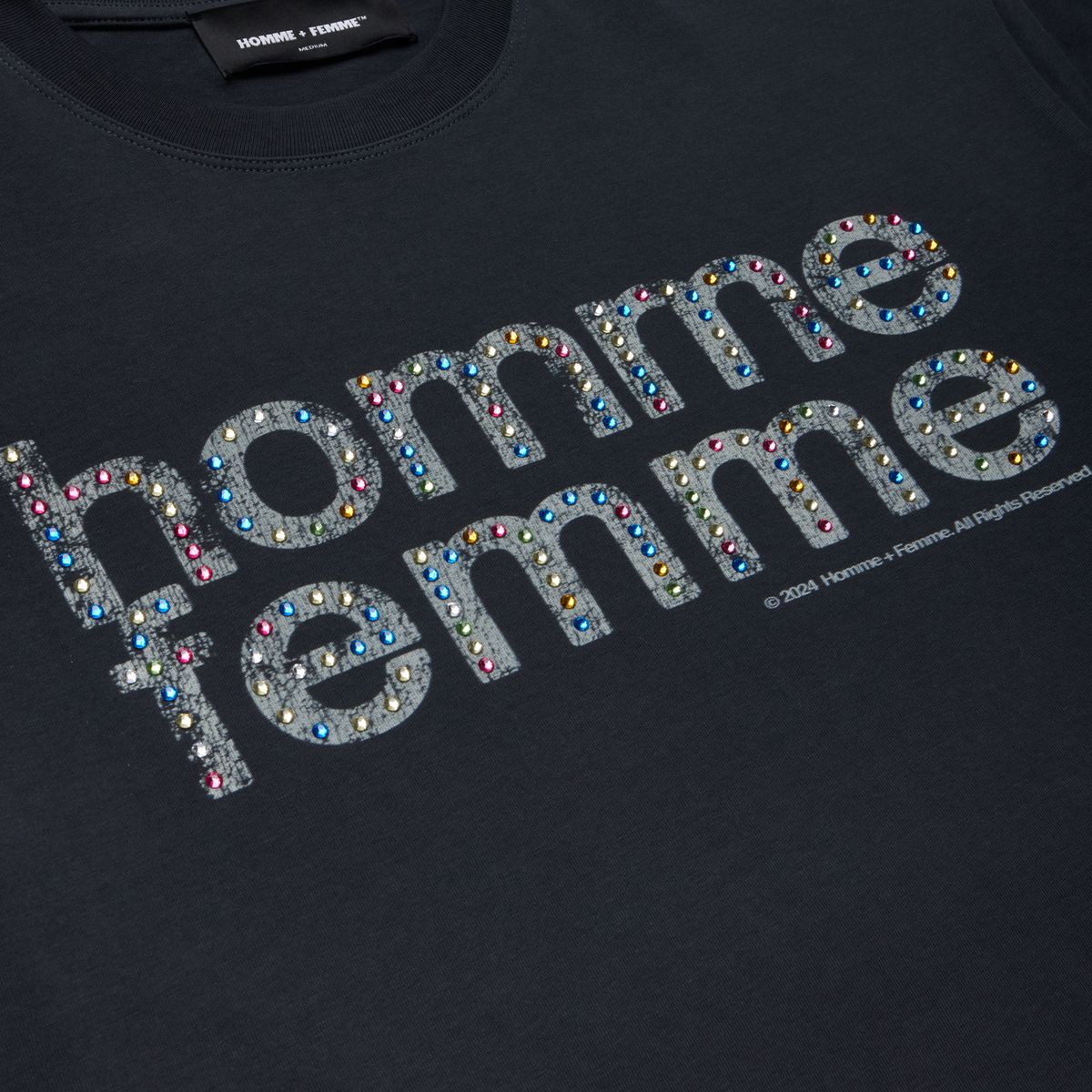 Homme Femme “Mardi Gras” Cropped Black Tee