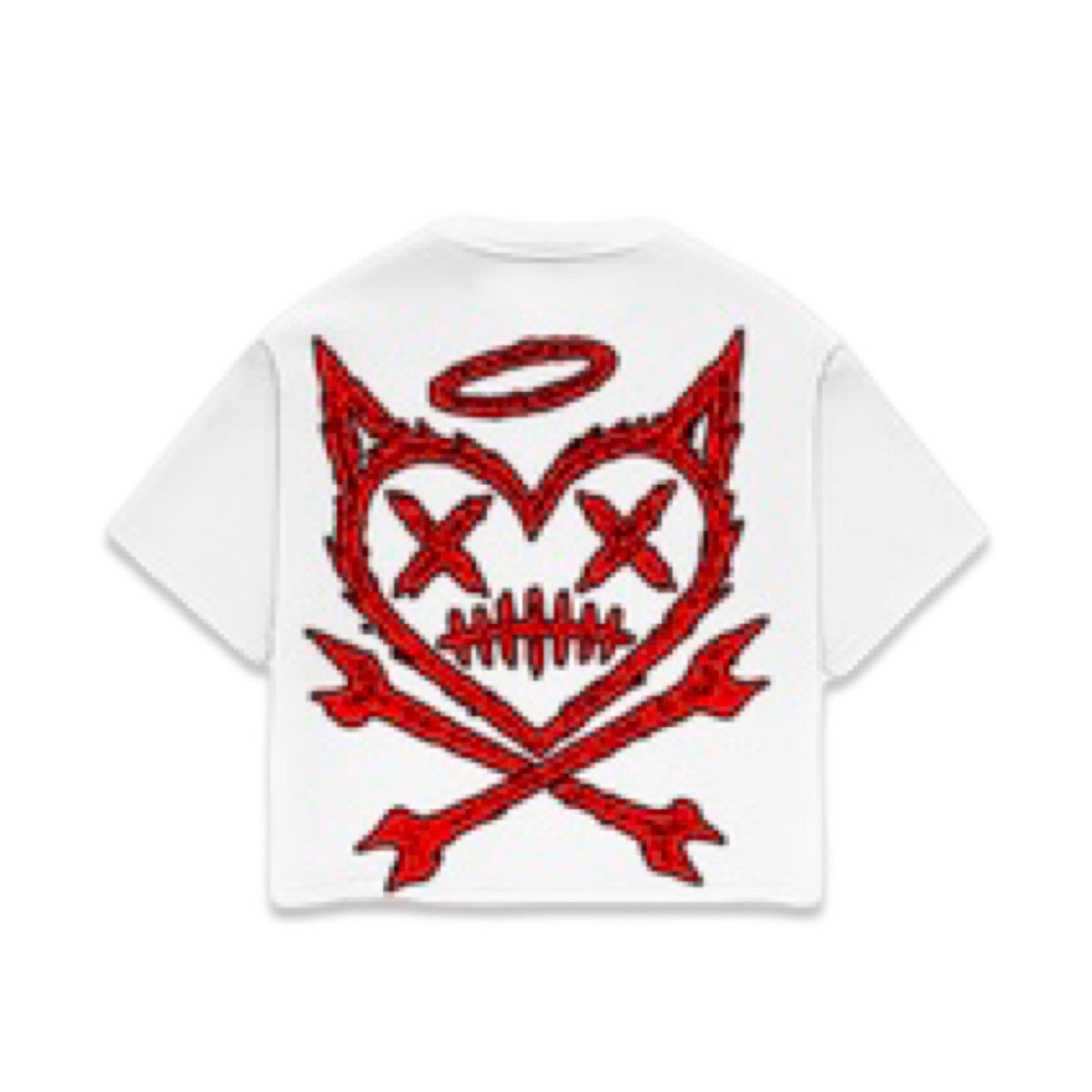 Shattered Hearts “Logo” White/Red Tee