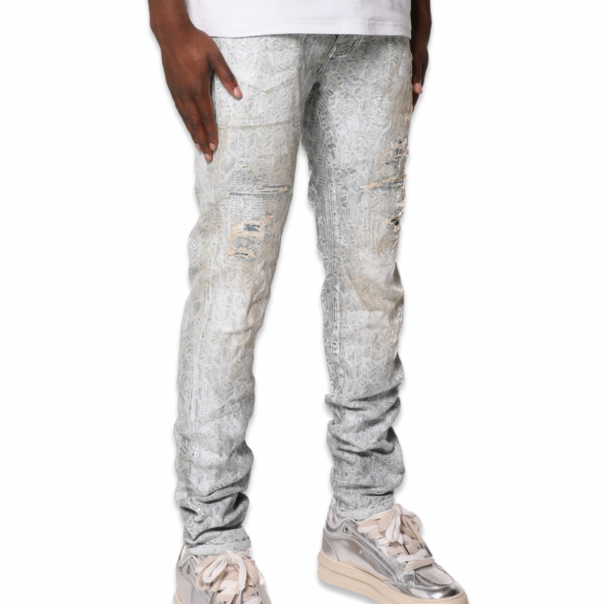 Purple Brand „Jacquard Monogram“ helle Jeans