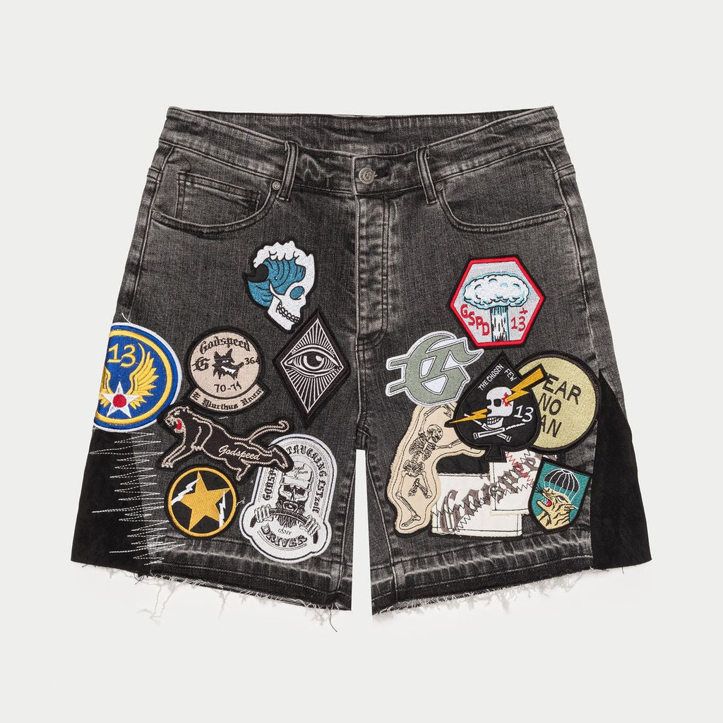Godspeed „Patchwork V2“ graue Shorts