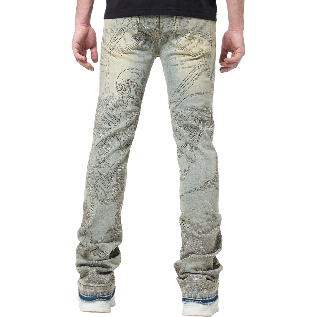W By Waimea “Revolt Rhinestone” Flare Jeans