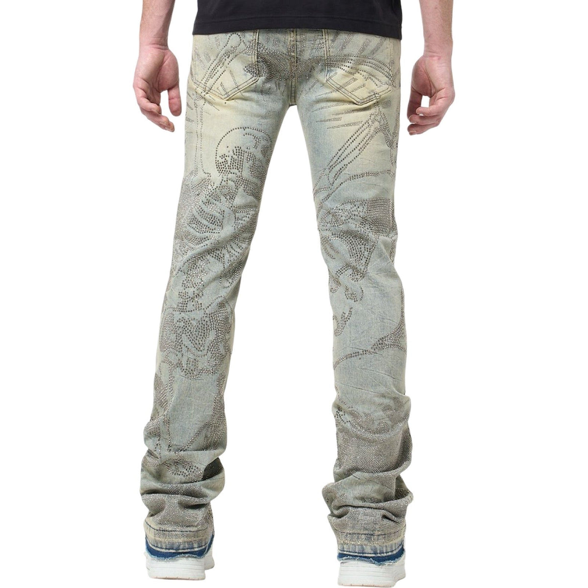 W By Waimea “Revolt Rhinestone” Flare Jeans