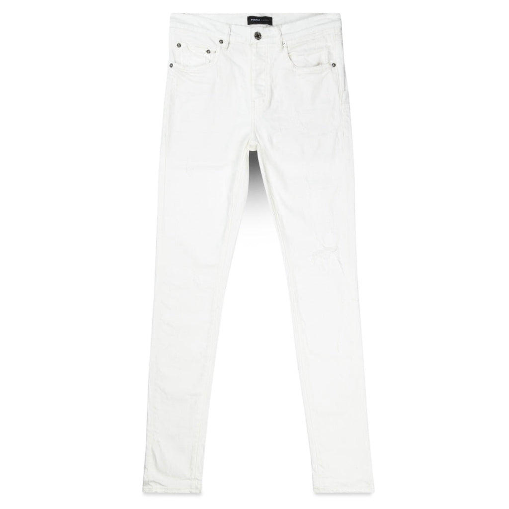Purple Brand White Jacquard Monogram Jeans