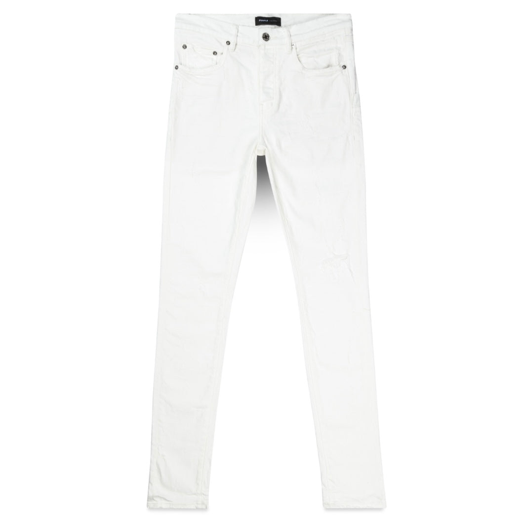 Purple Brand Weiße Jacquard-Monogramm-Jeans