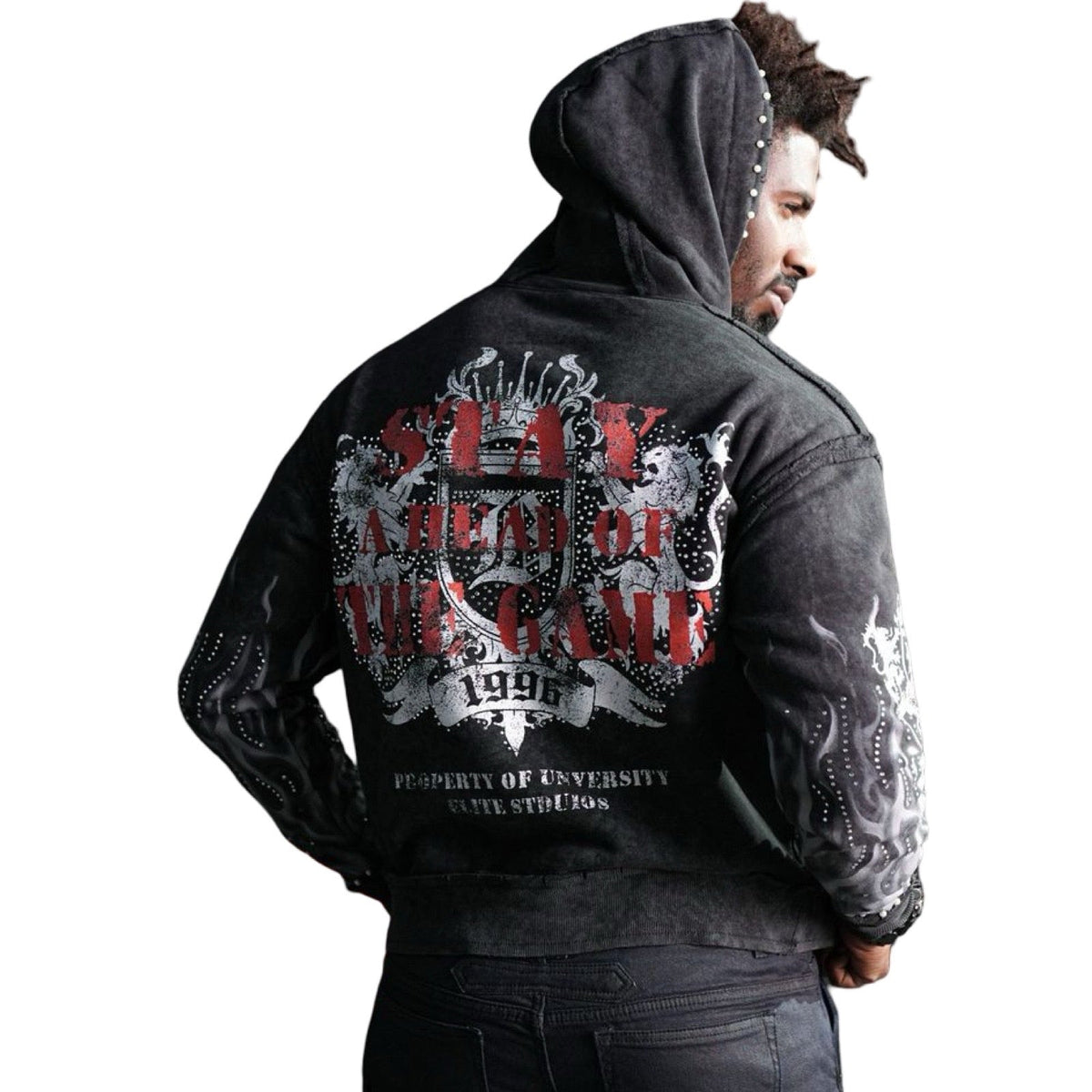 Elite „Saints Pearls“ Black Washed Hoodie