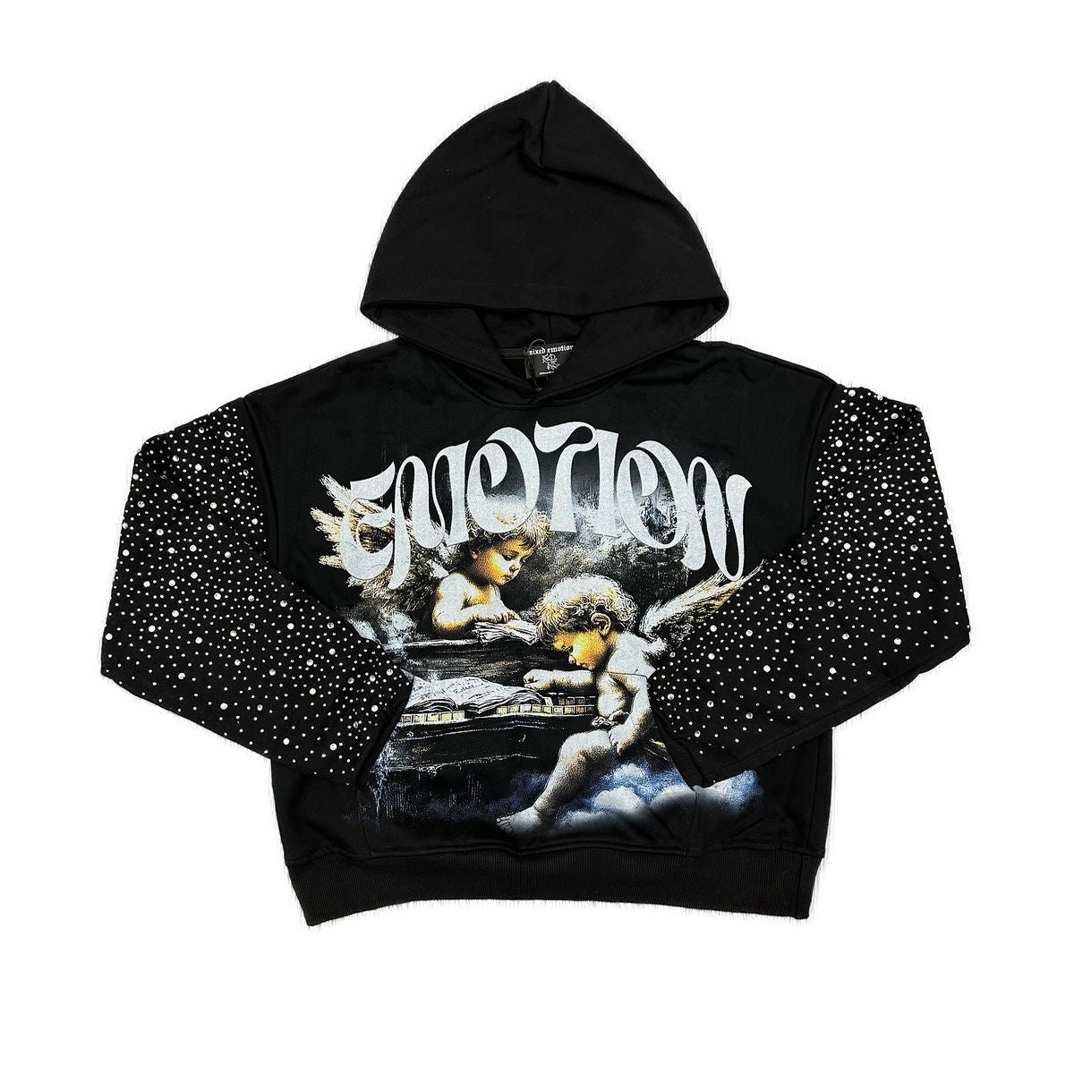 Mixed Emotion „Fallen Angels“ Strass-Kapuzenpullover