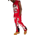 PLTKS Red World Cut Off T-Shirt und ausgestelltes Jogging-Set
