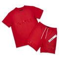 Purple Brand Red Fleece Short Set