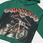 Godspeed „Motocross“ Green Wash Kapuzenpullover