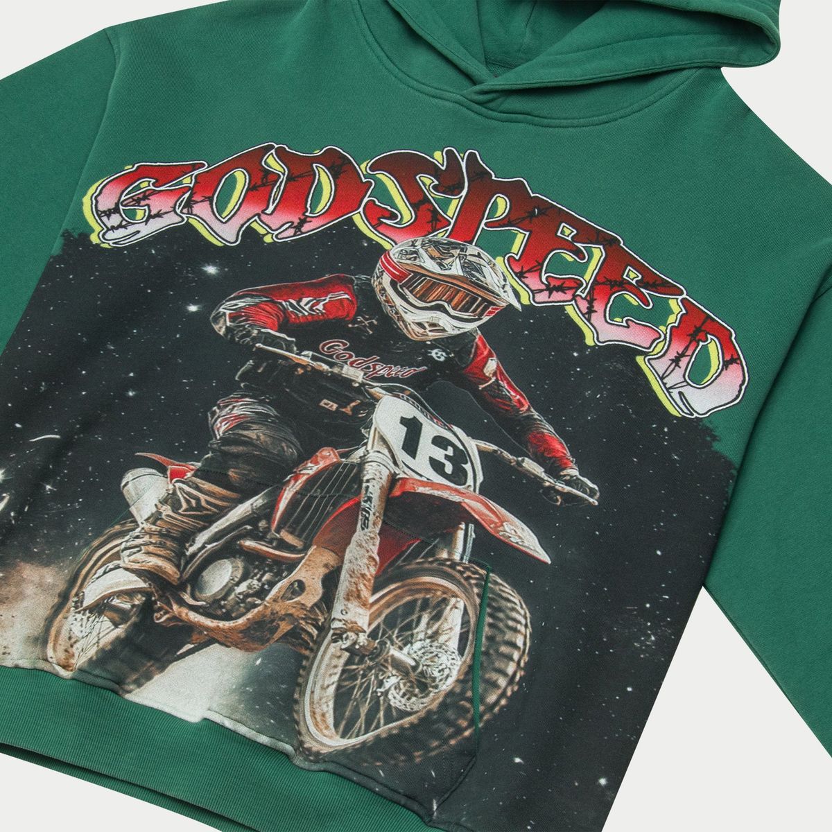 Godspeed „Motocross“ Green Wash Kapuzenpullover