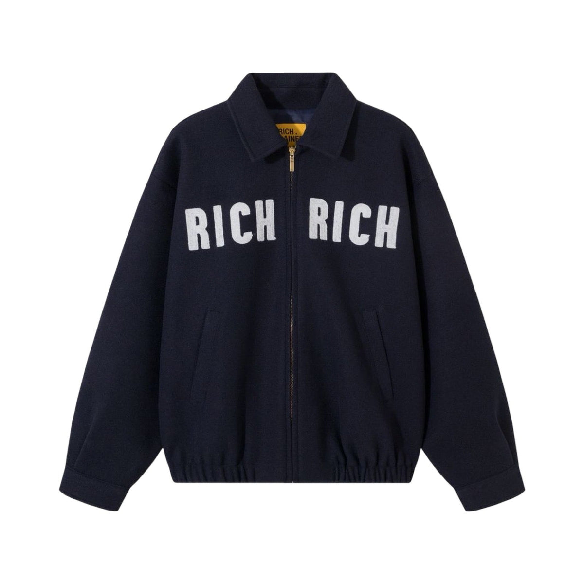 Rich Gainer Navy Wool Bomber Jacket