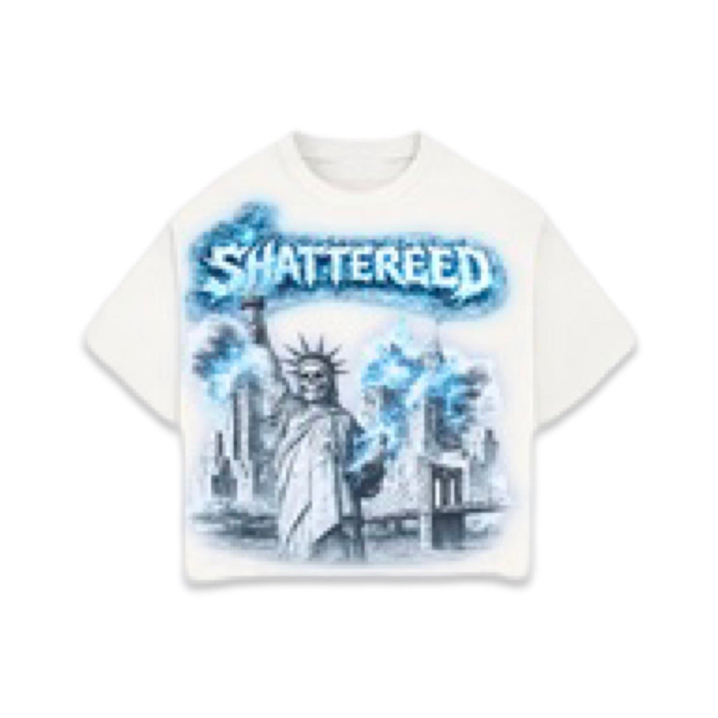 Shattered Hearts “On Fire” White Tee
