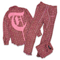 TRNCHS Leichtes Strick-Set in Pink mit Knopfleiste