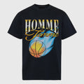 Homme Femme Heat Check T-Shirt in Schwarz und Gold