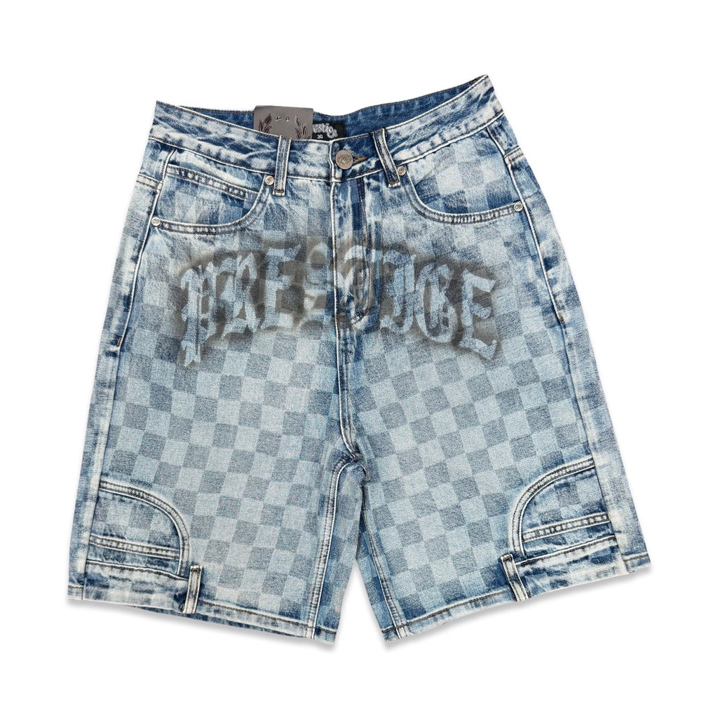 Prestige „Checkerboard“ Blue Wash Jorts