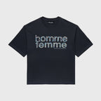 Homme Femme “Mardi Gras” Cropped Black Tee