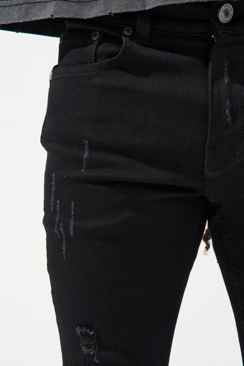 Serenede “Noir7” Jet Black Stacked Jeans