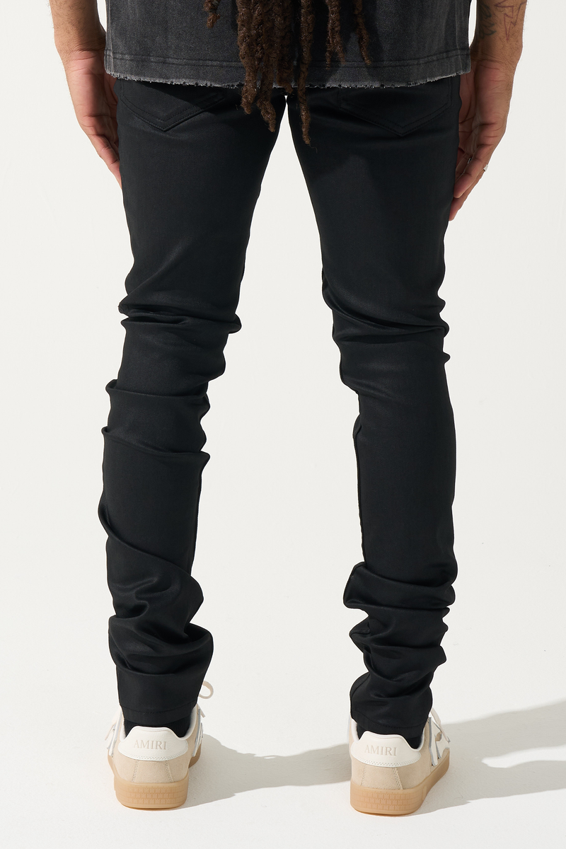 Serenede “Caviar7” Wax Black Jeans