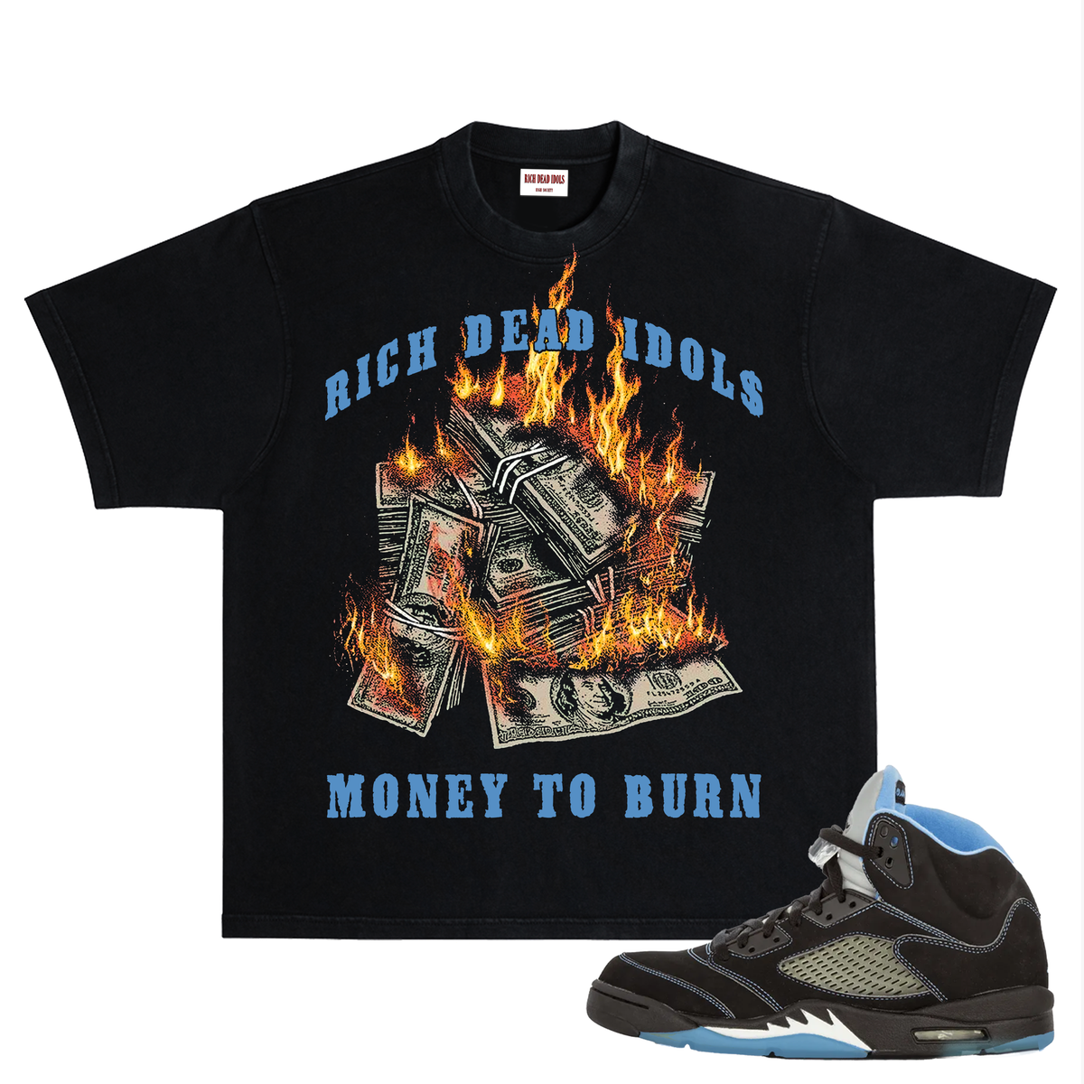 Rich Idols „Flammable“ T-Shirt Schwarz