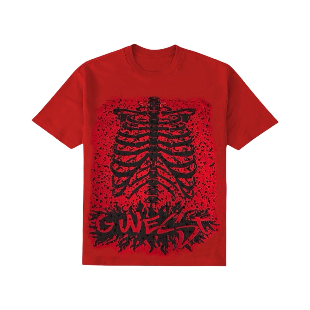 G West “Skeleton Body” Stones Red Tee