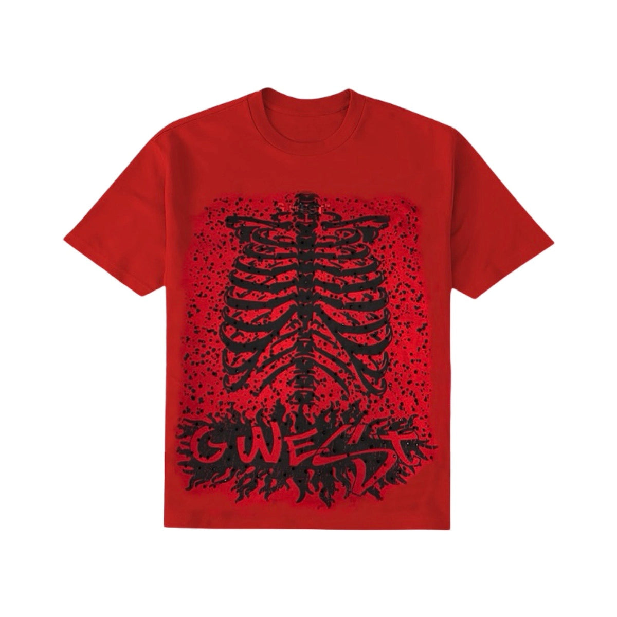 G West “Skeleton Body” Stones Red Tee