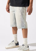 Serenede „Side Script“ Shorts aus hellem Denim