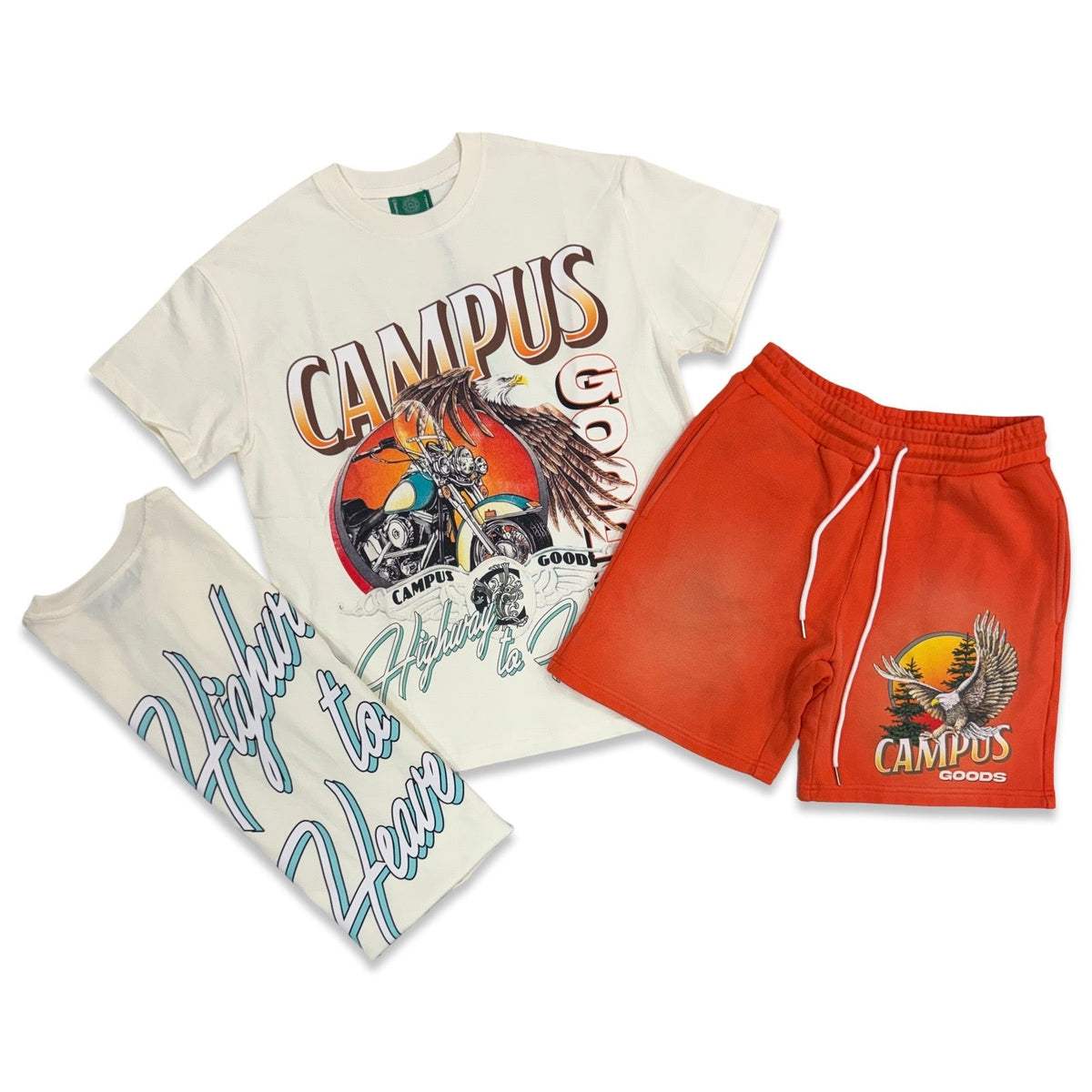 Campus-„Highway“-Set, kurz, Orange