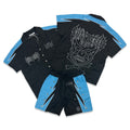 Shattered Hearts Logo Black/Blue Nylon Short Set