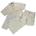 Prestige Cream Rhinestone Short Set