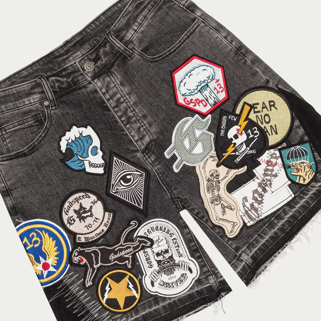 Godspeed „Patchwork V2“ graue Shorts