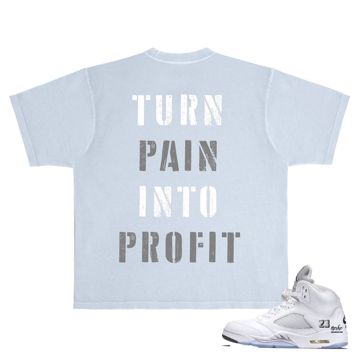 Rich Idols “Turn Pain” Light Blue Tee
