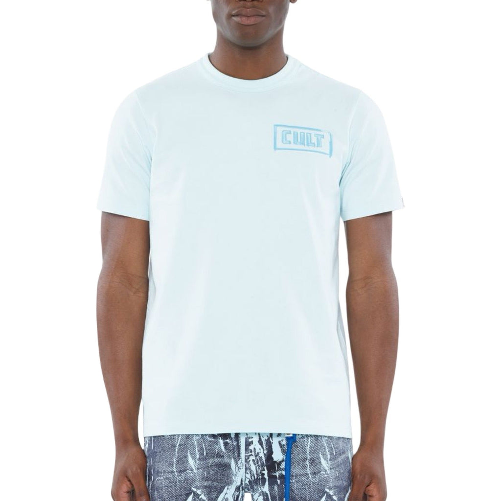 Cult “Stroke” Powder Blue Tee