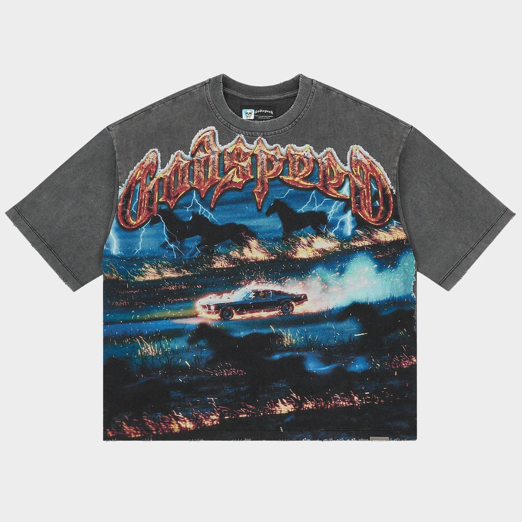 Godspeed “Horsepower” Grey Wash Tee