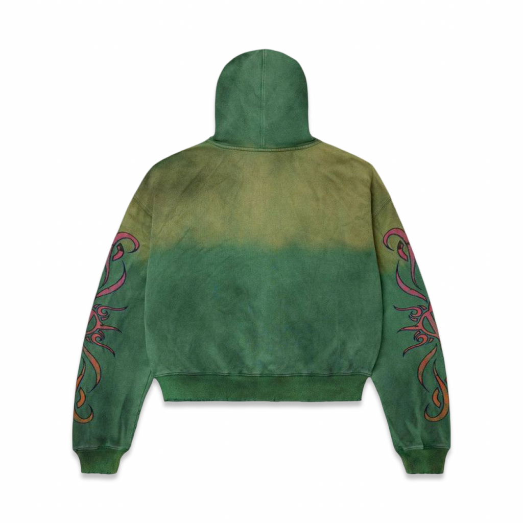 Vale Forever “Inferno” Zip Up Green Hoodie