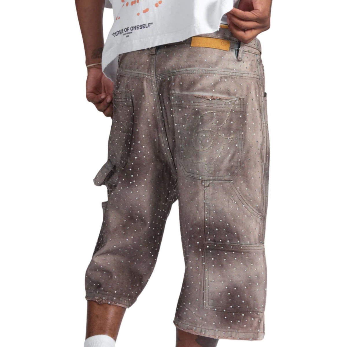 Gala “Show” Stones Acid Wash Shorts