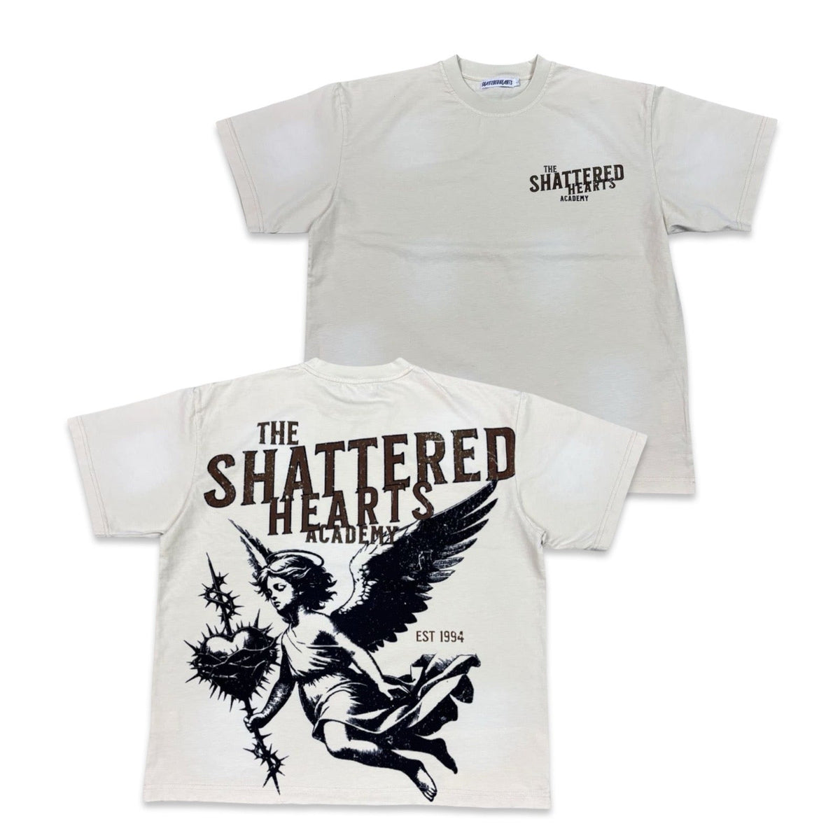 Shattered Hearts “Academy” Beige Tee